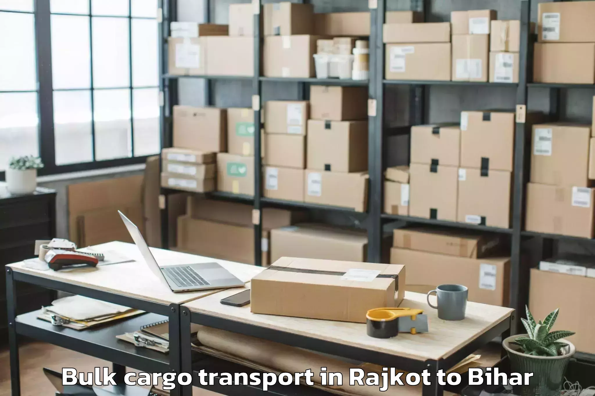 Book Rajkot to Triveniganj Bulk Cargo Transport